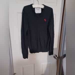Abercrombie & Fitch Black Sweater with Red Logo
